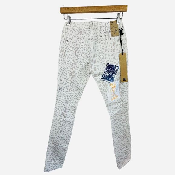 Ksubi Super Skinny White Leopard Print Jeans NWT 26 - Picture 4 of 7